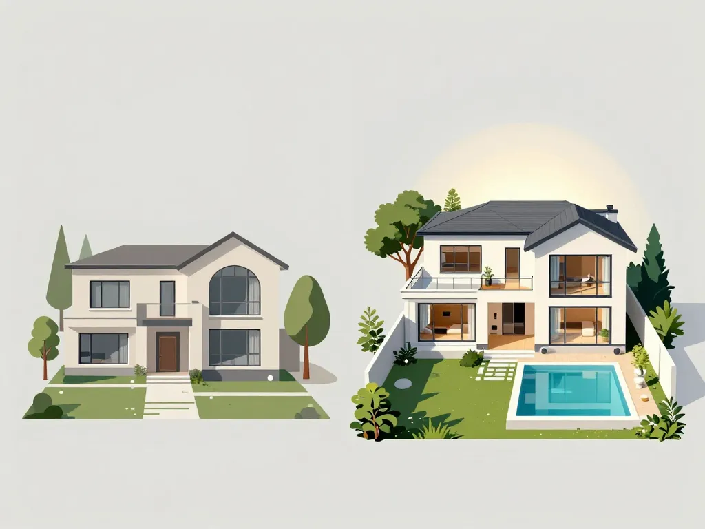 difference entre villa et maison avec diagramme maison vs villa