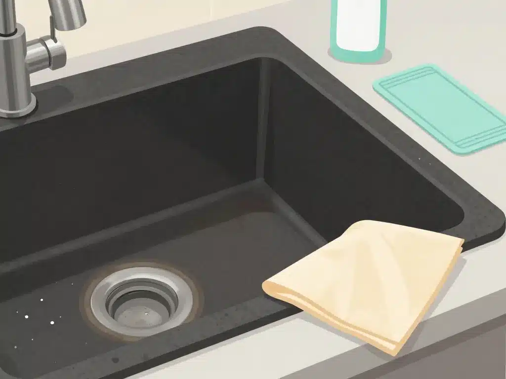 évier granit inconvénient entretien, traces de calcaire et taches