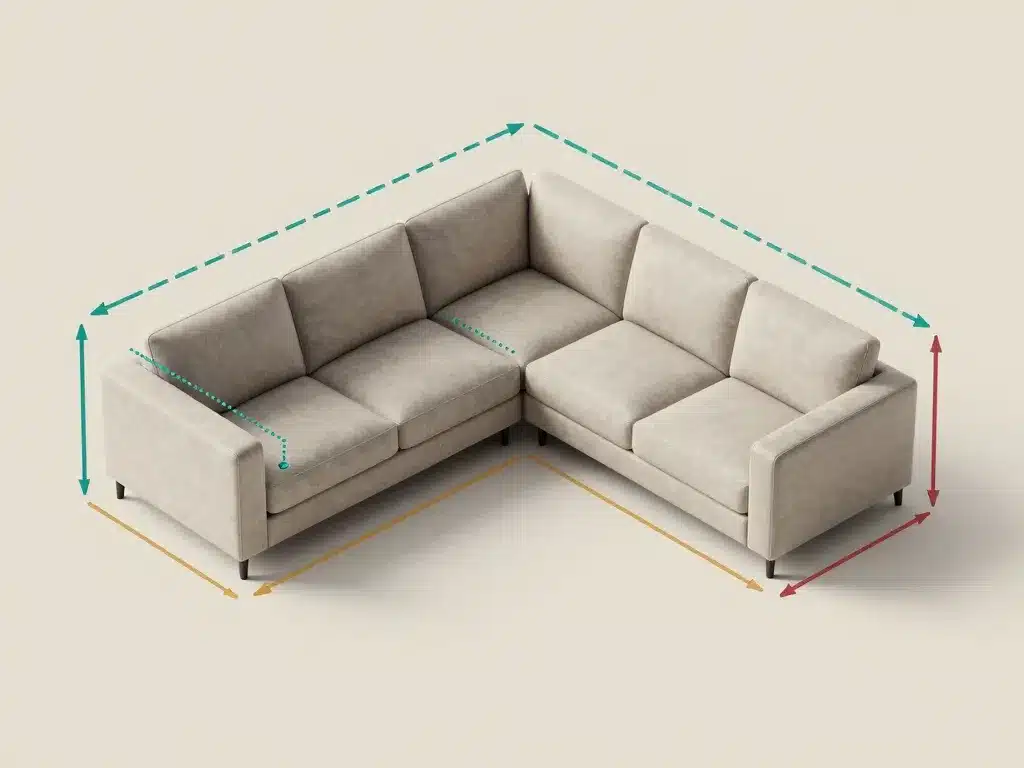 Schéma mesures housse canapé d'angle