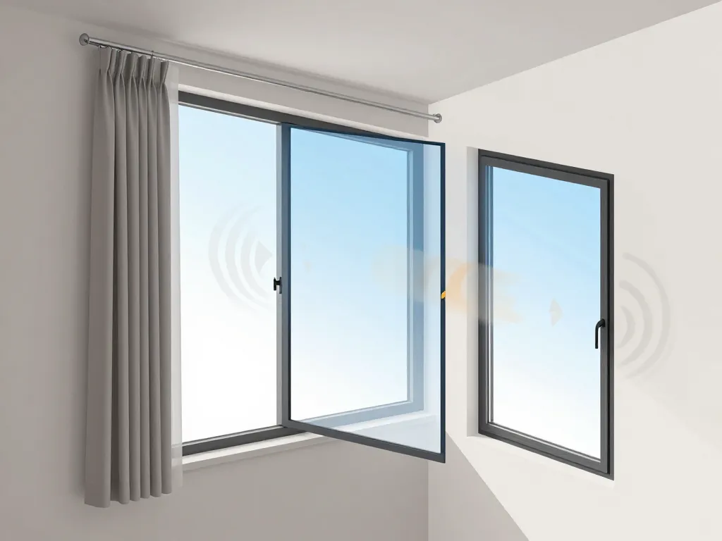 Schéma solutions isolation phonique fenetre par l'intérieur sans changer la menuiserie