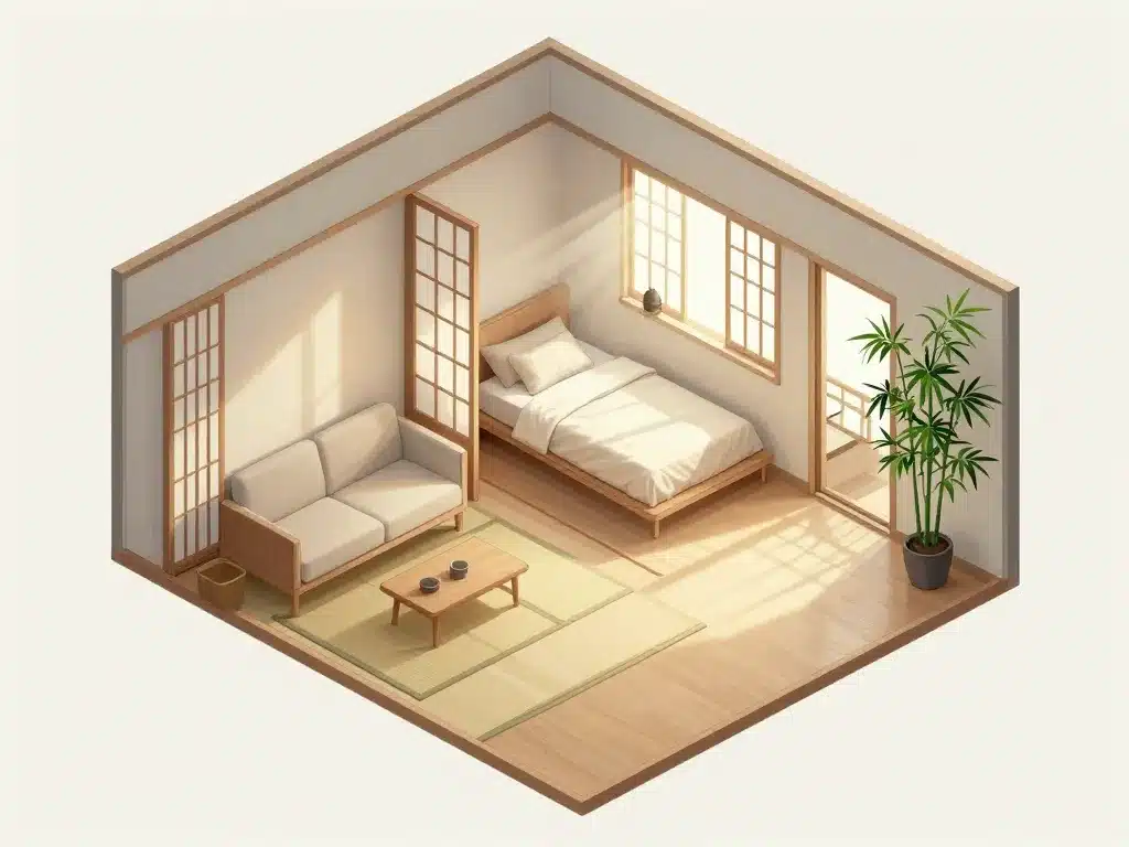 maison asie appartement compact salon chambre balcon