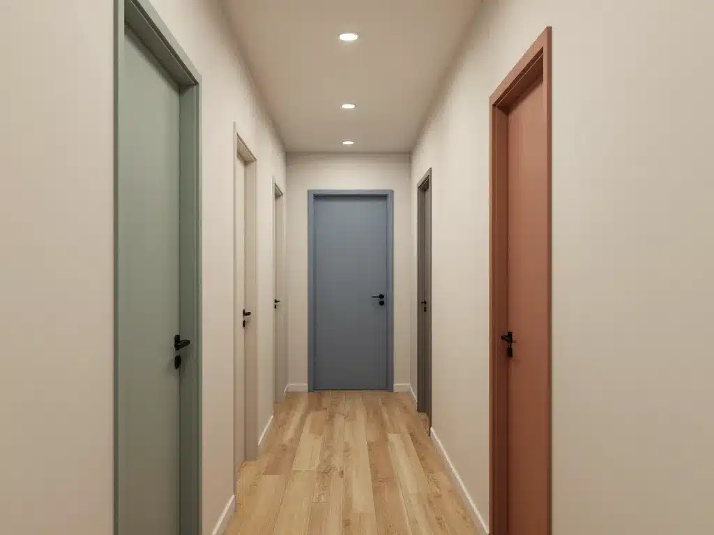 moderne peinture couloir et portes avec palette cohérente