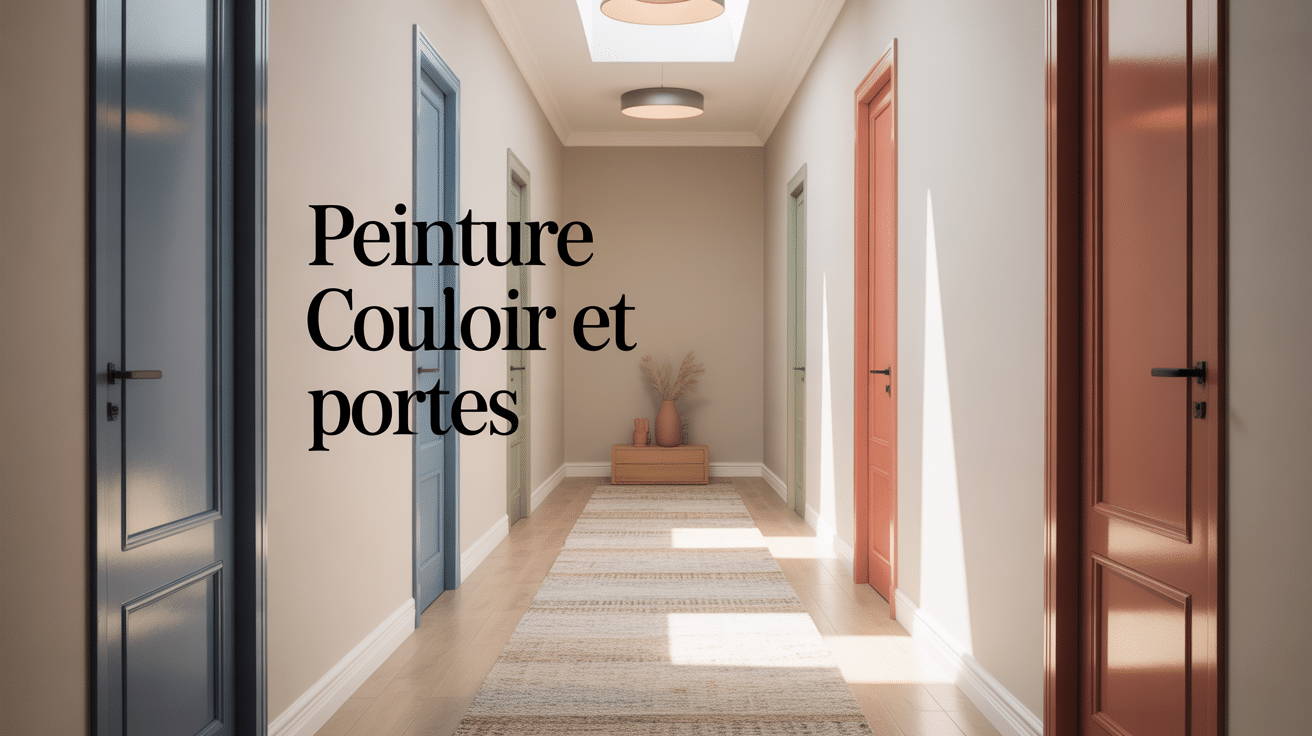 moderne peinture couloir et portes dans un couloir lumineux