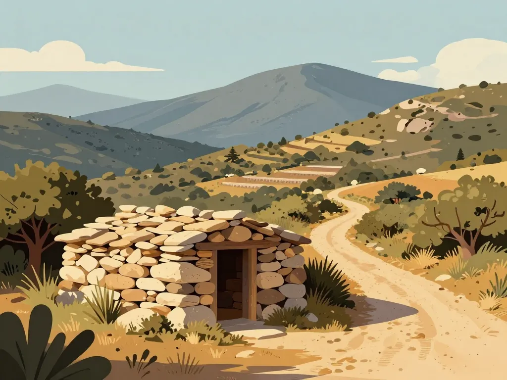 Pagliaghju en pierre sèche dans le maquis, paysage patrimonial