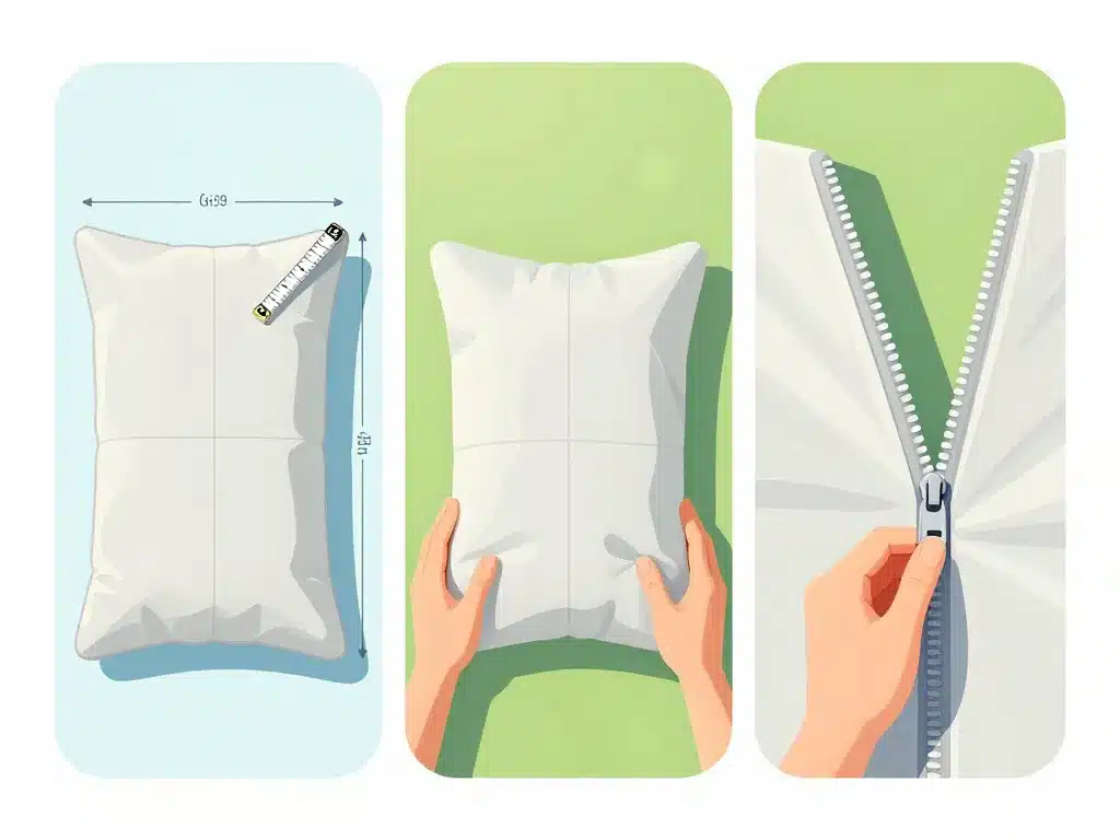 Schéma mesurer et poser pour remplacer housse coussin salon de jardin