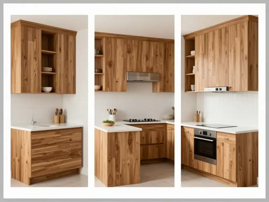 inspiration amenagement cuisine bois plan de travail blanc