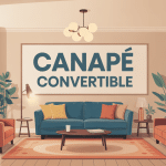 illustration canapé convertible convertible center dans salon chaleureux