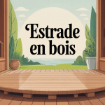 illustration estrade en bois scène chambre terrasse