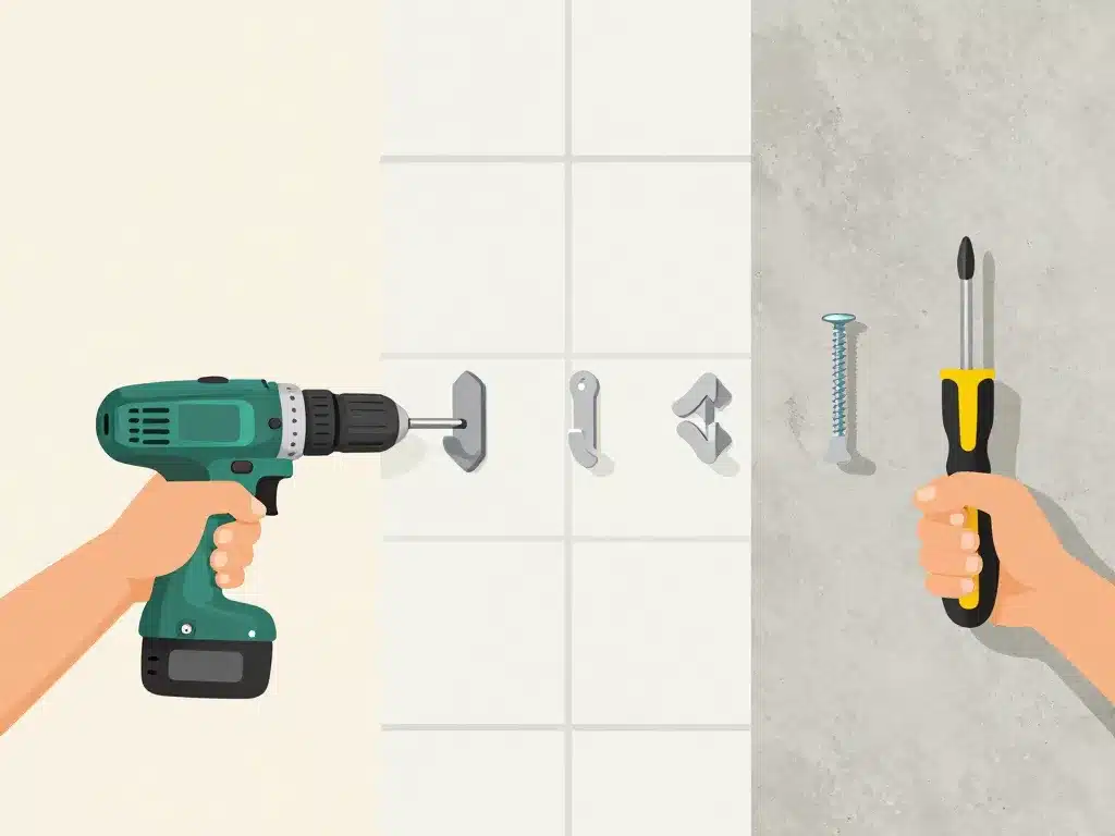 Installation sécurisée patère porte manteau murs