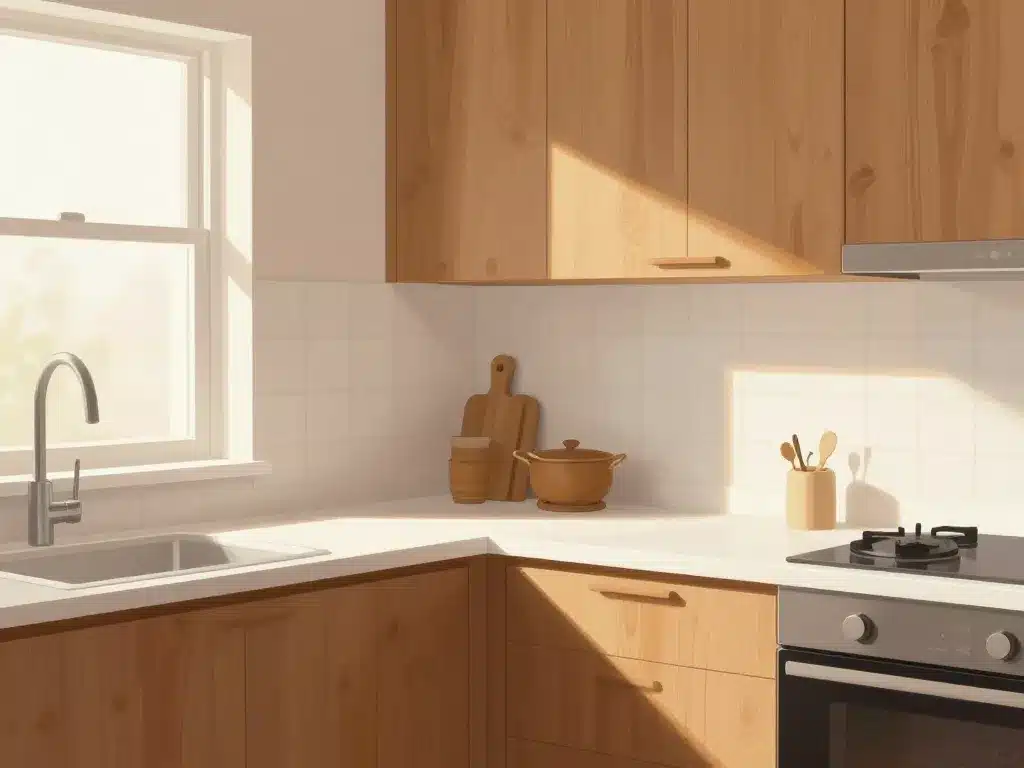 harmoniser cuisine bois plan de travail blanc déco