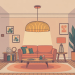 lampe halogène sur pied dans salon contemporain