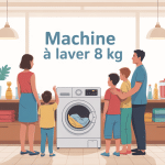 Machine à laver 8kg dans une buanderie familiale moderne