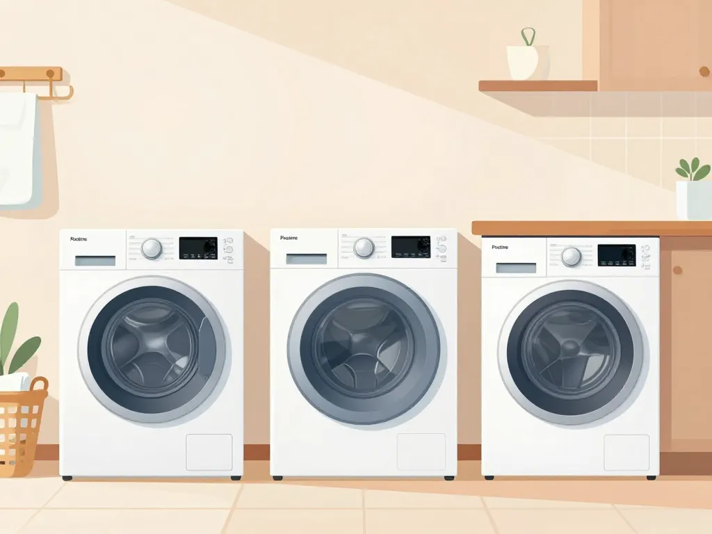 machine a laver proline différents types en scène domestique