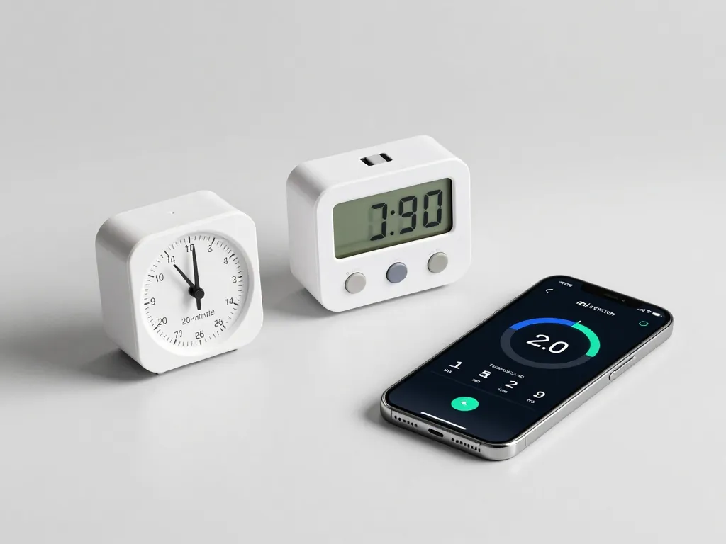 types minuteur 20 minutes mécanique numérique smartphone