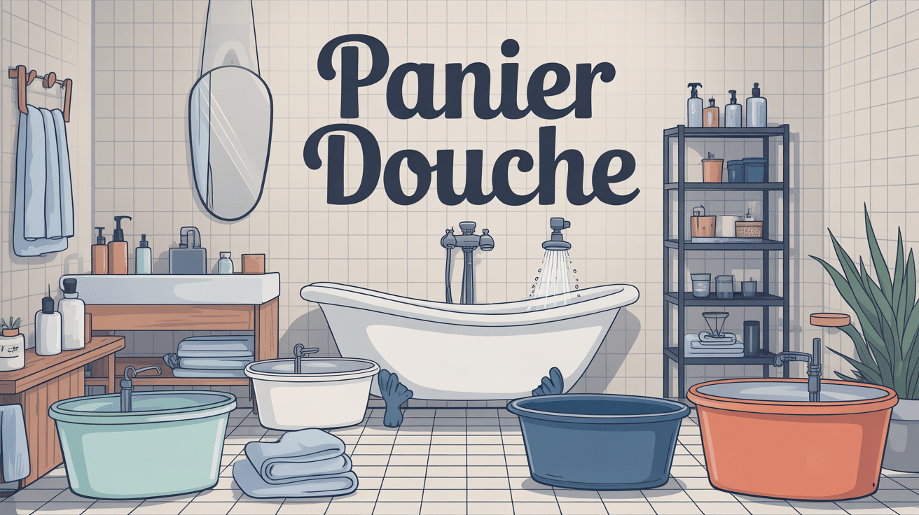 panier douche illustration familiale et organisée