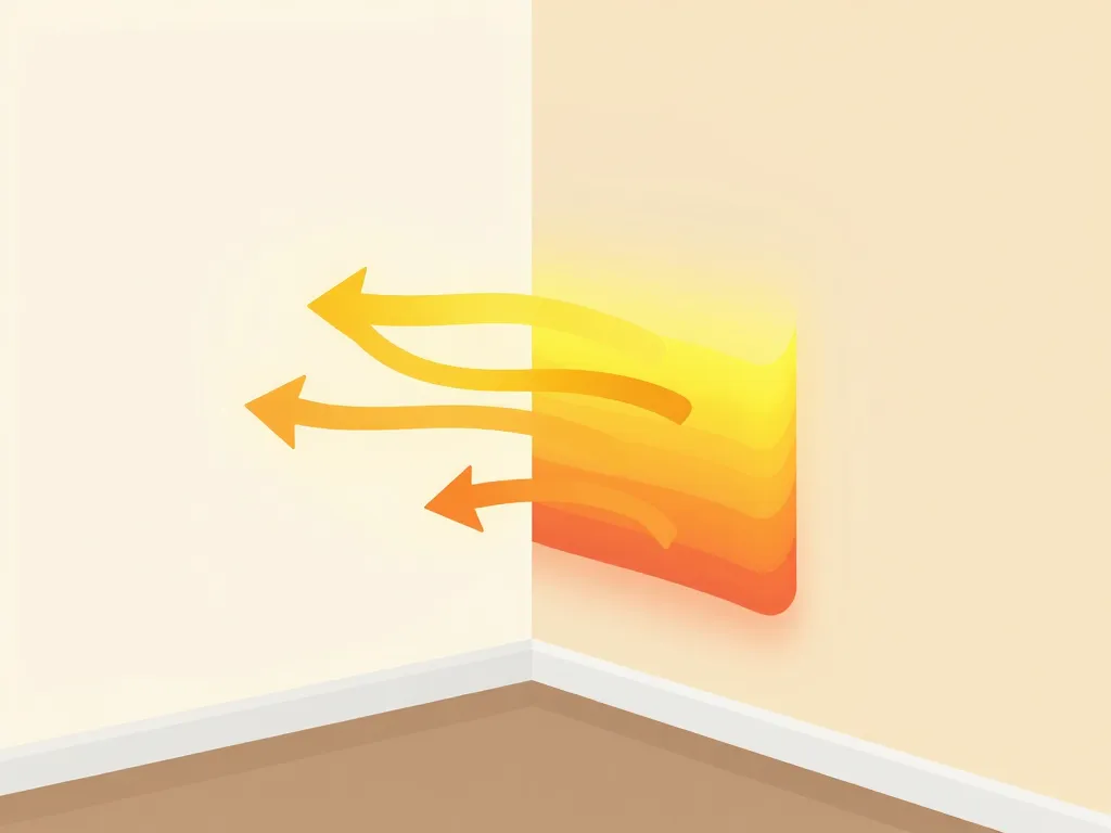 schéma concept peinture intérieure isolante thermique effet chaleur mur