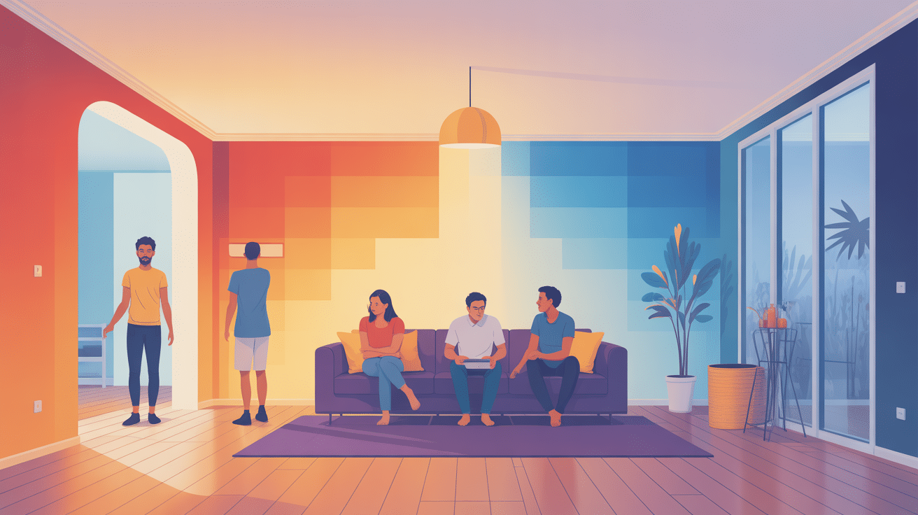 illustration concept peinture intérieure isolante thermique ambiance moderne