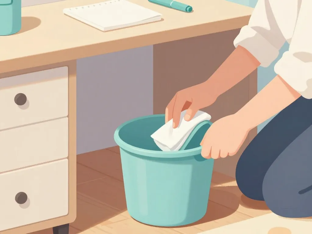 illustration entretien poubelle chambre pratique