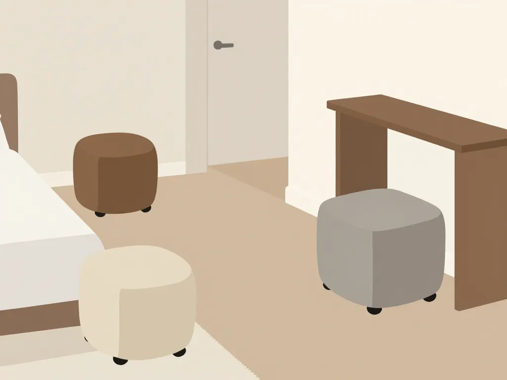 pouf tabouret compact multi-usages