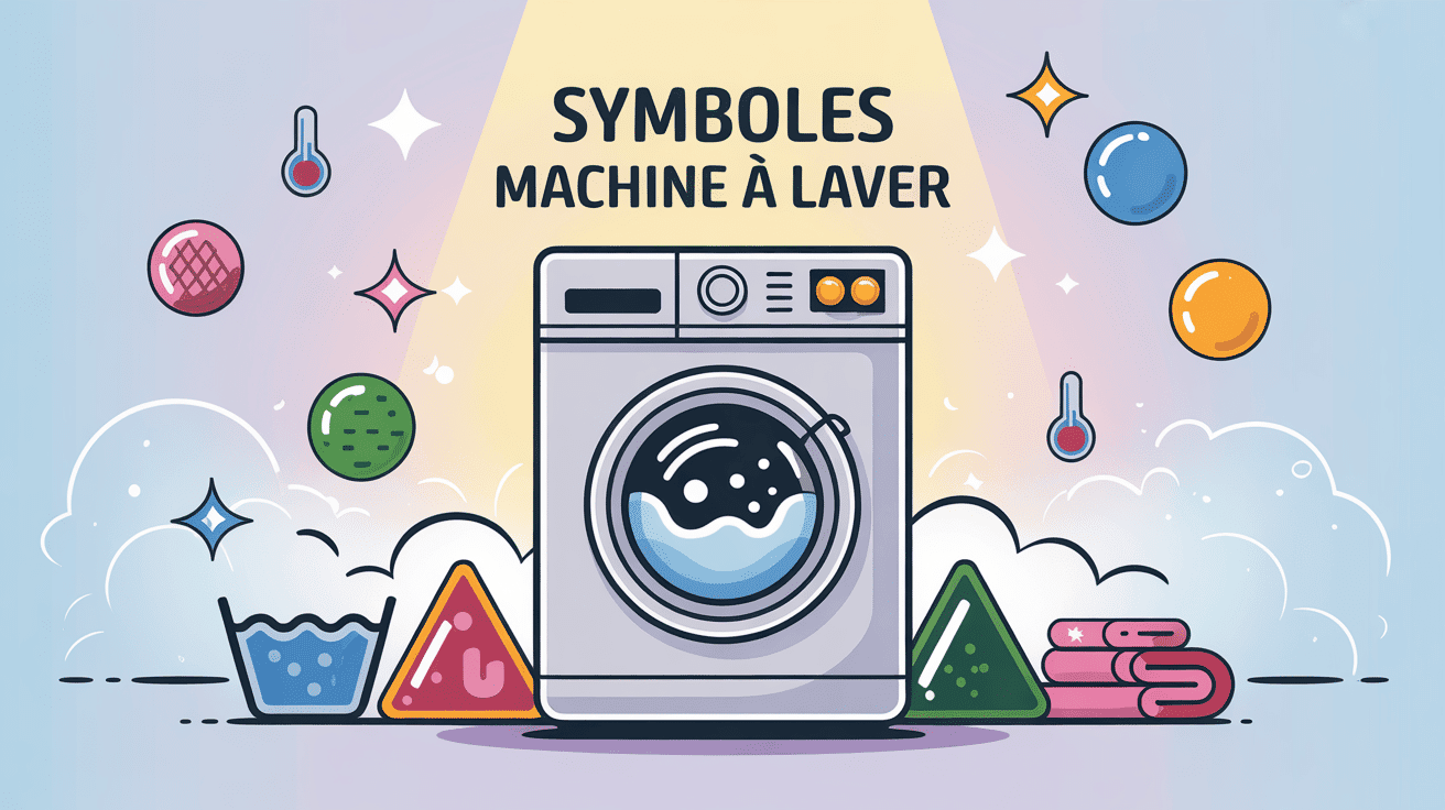 illustration symbole machine à laver signification