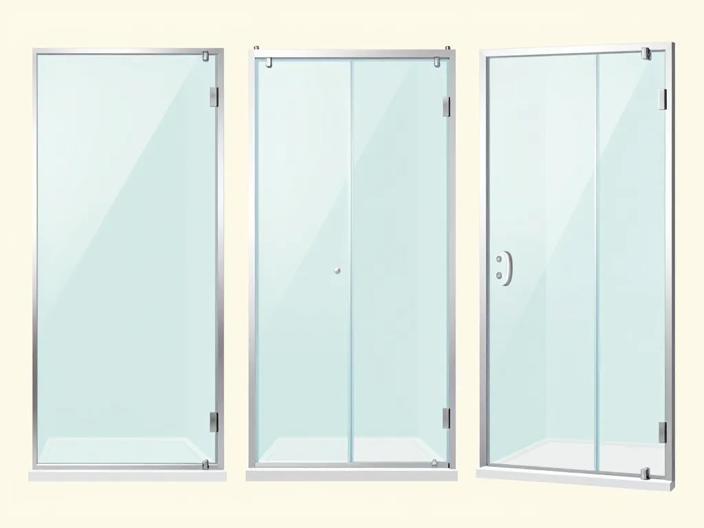 exemples de parois fixe, coulissante et battante pour vitres pour douche