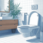 wc suspendu meuble intégré moderne illustration