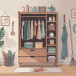 Armoire à balai Gifi moderne et pratique avec accessoires de ménage