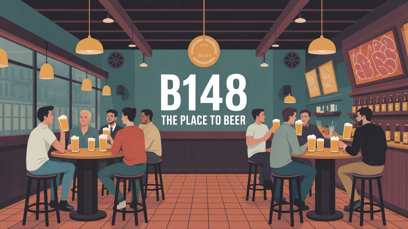 illustration ambiance conviviale bar b148 - the place to beer