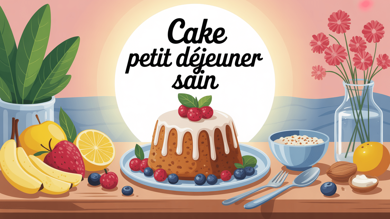 cake petit déjeuner sain sur table ingrédients naturels