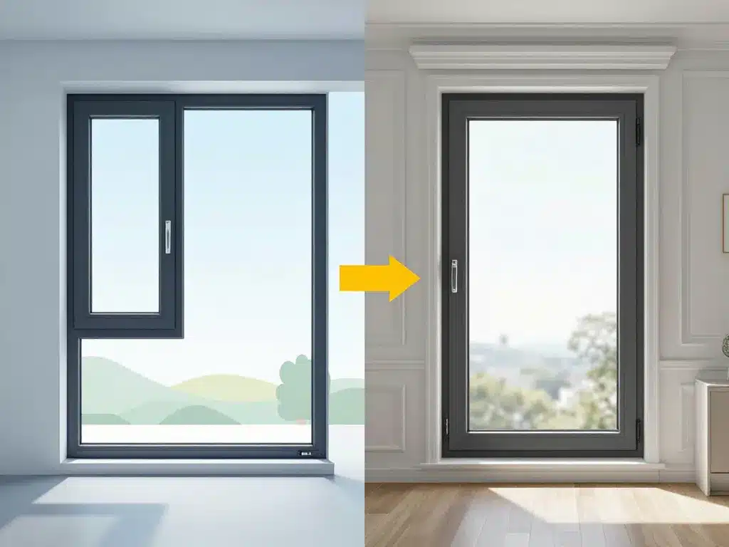 Diagramme aluminium PVC fenêtres Schüco rénovation