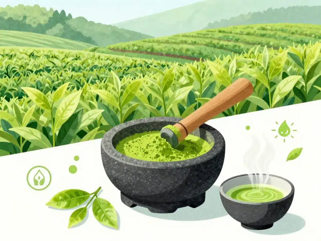 Processus fabrication poudre matcha bienfaits santé