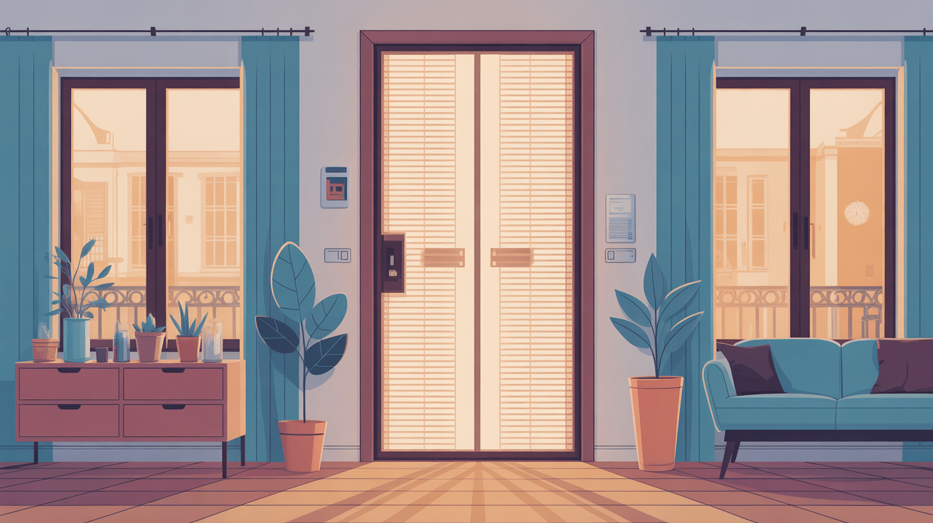 Illustration moderne porte blindée Dierre sécurisée appartement