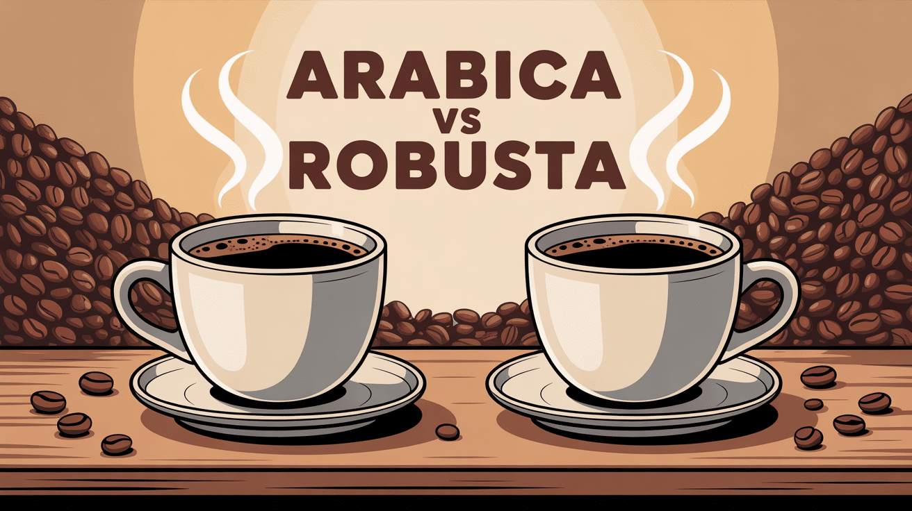 illustration comparative différence entre arabica et robusta