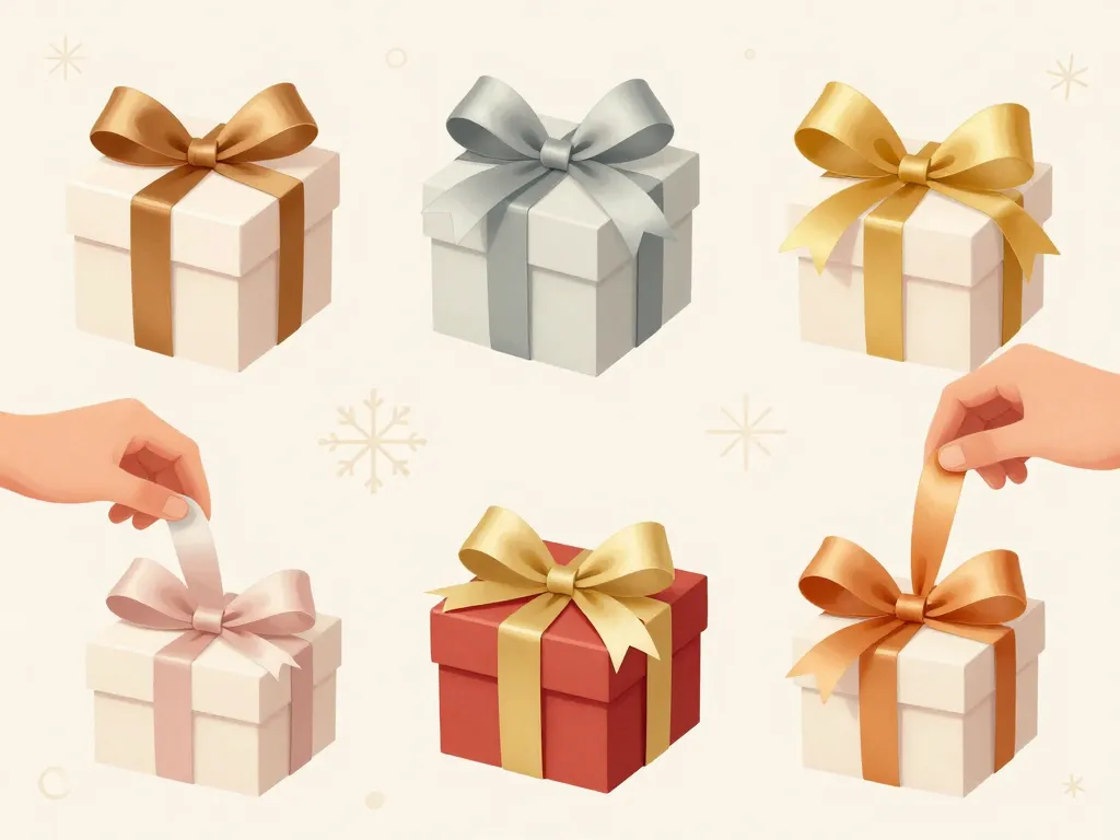 noeud noel comparaison rubans et formes sur cadeaux