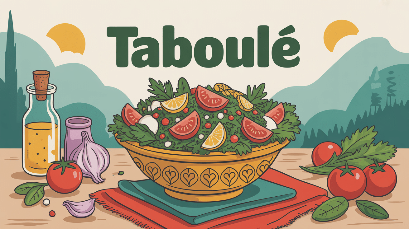 Origine du taboulé en illustration levante authentique