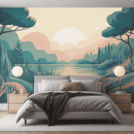 papier peint panoramique tendance chambre décor nature apaisante