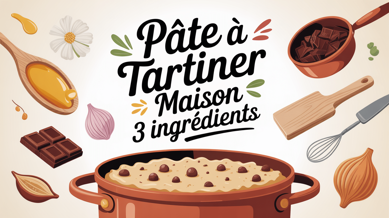illustration de pâte à tartiner maison 3 ingrédients ambiance cuisine