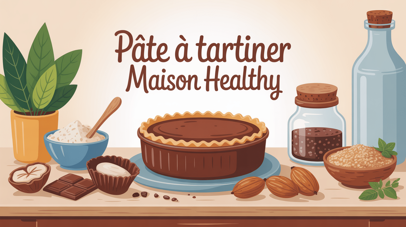 Ingrédients naturels autour d'un pot de pâte à tartiner maison healthy