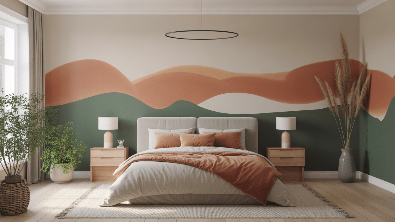 Illustration peinture chambre adulte tendance style moderne