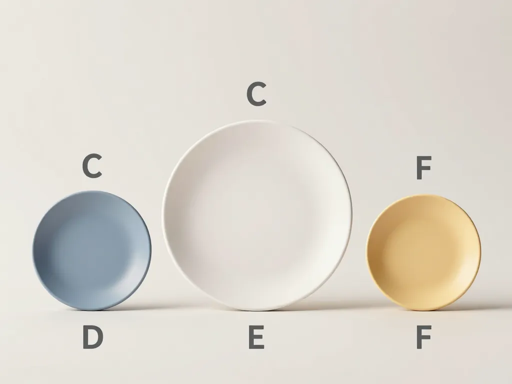 diagramme plat e tailles vaisselle