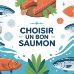 Illustration choix de saumon varié en poissonnerie, quel est le meilleur saumon