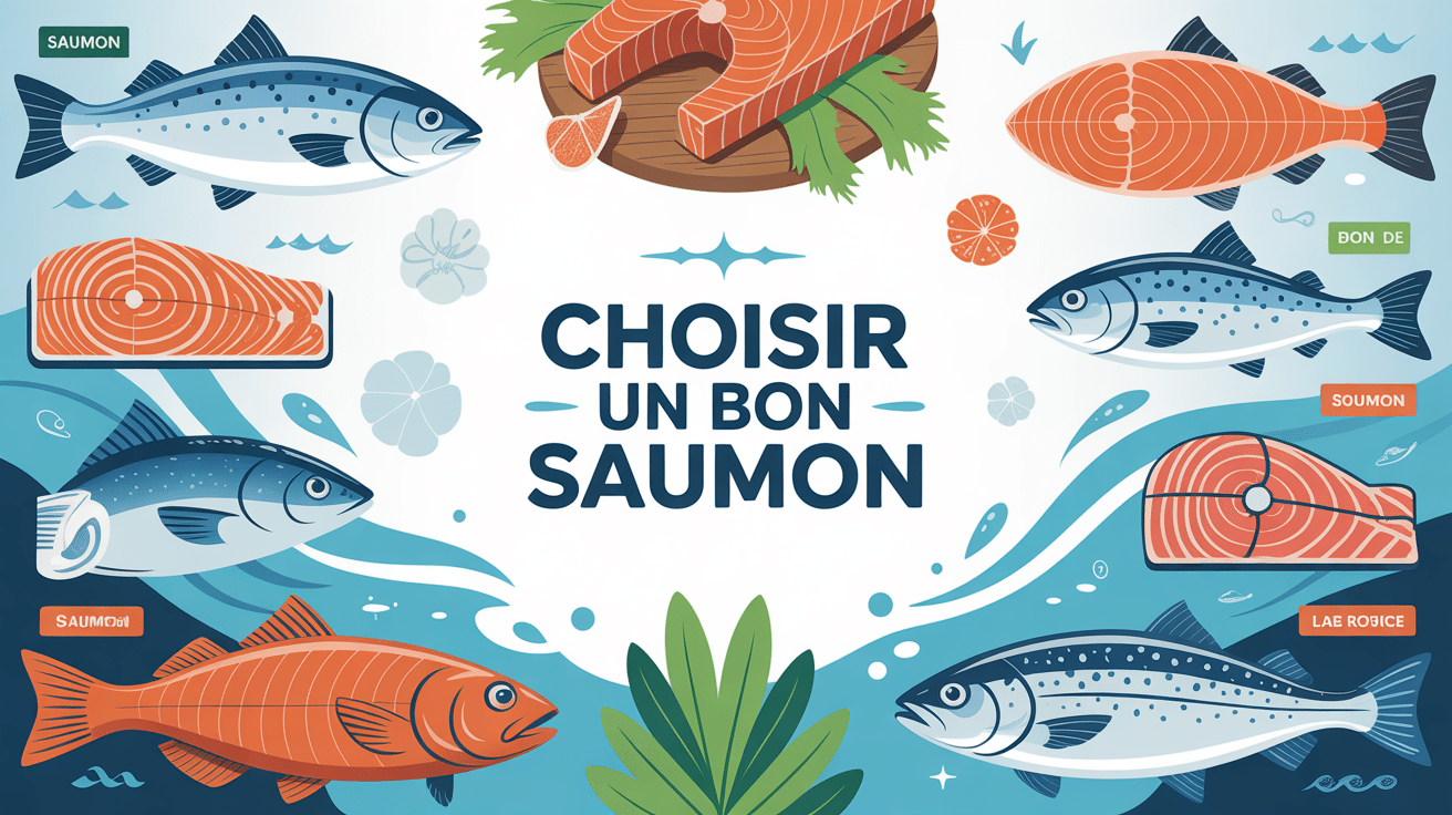 Illustration choix de saumon varié en poissonnerie, quel est le meilleur saumon