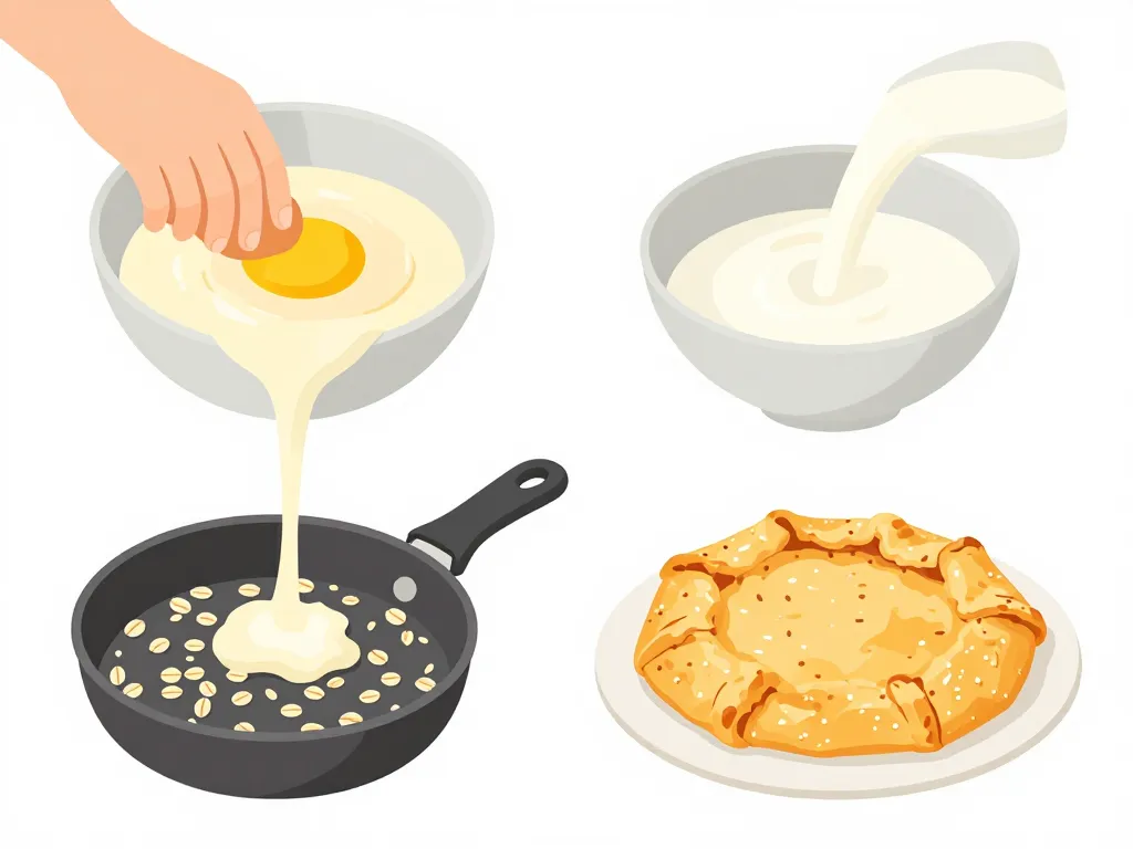 Étapes cuisson galette de flocons d'avoine maison