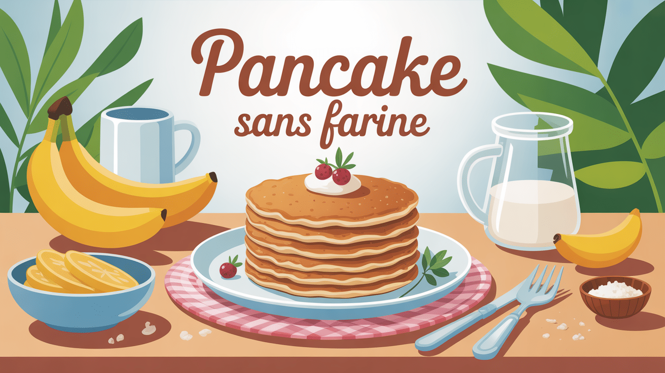 Pile de pancakes gourmands recette pancake sans farine sur table de petit-déjeuner