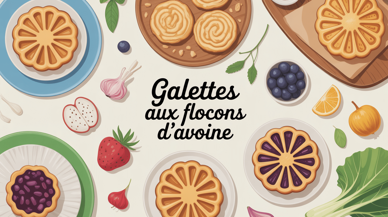 recettes galettes flocons d'avoine sur table avec ingrédients