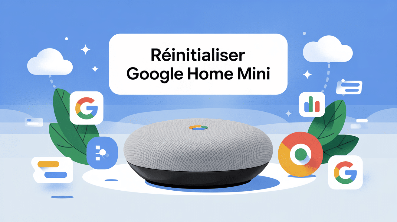 Image pour reinitialiser google home mini configuration et sécurité