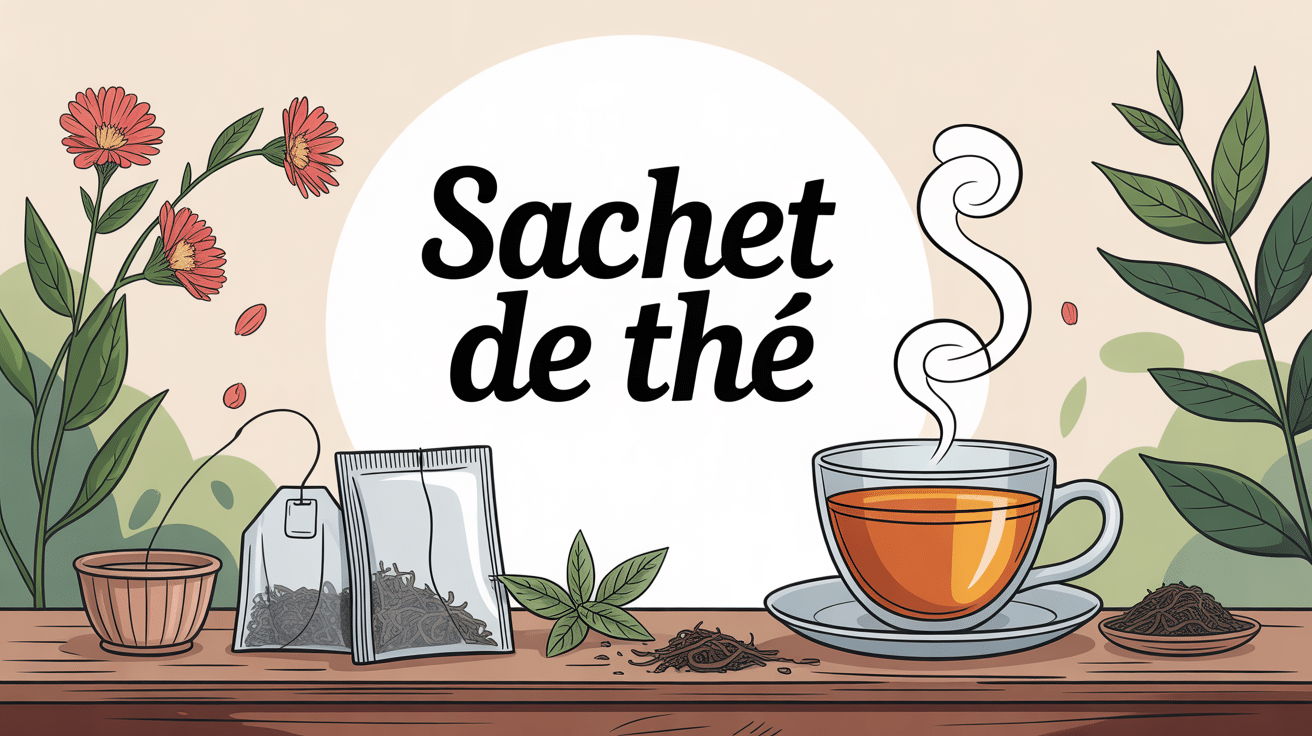 sachet de the illustration tasse ambiance naturelle