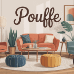 un pouffe mis en avant dans un salon moderne