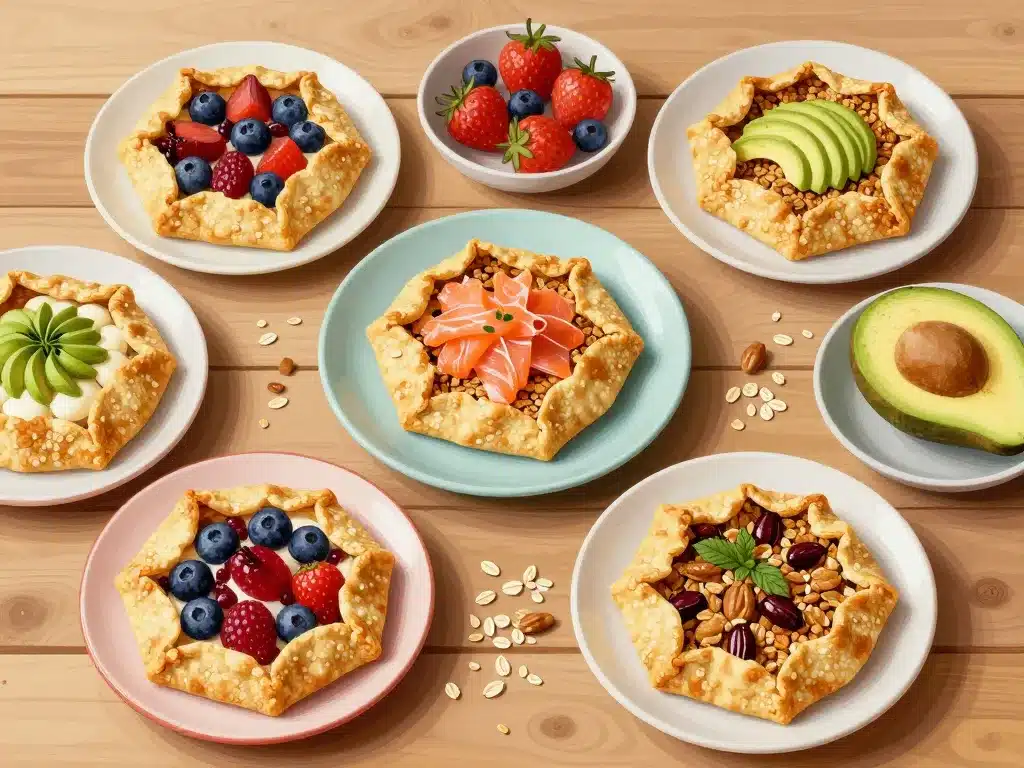 Galette de flocons d'avoine avec garnitures sucrées salées