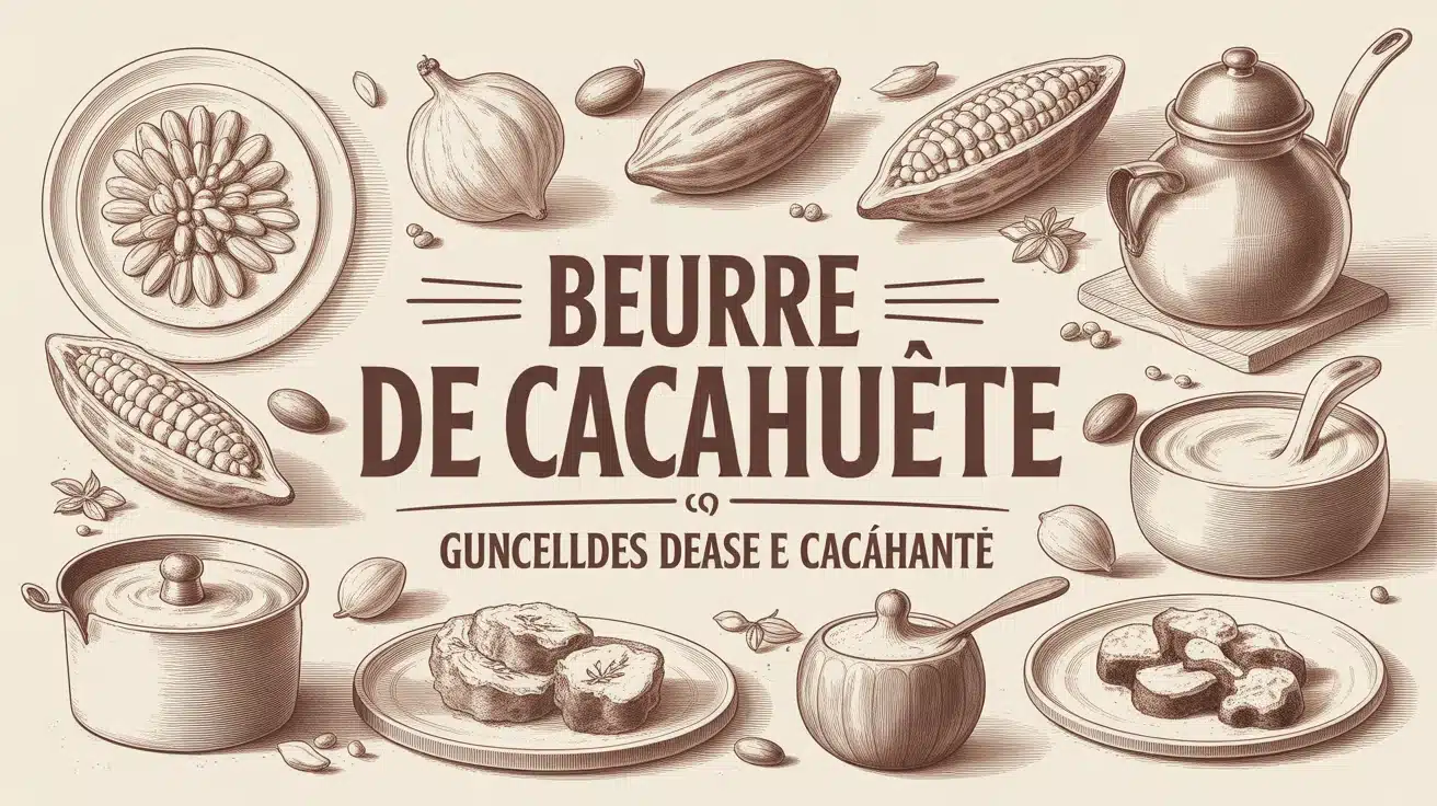 Illustration du beurre de cacahuète avec plats sucrés et salés